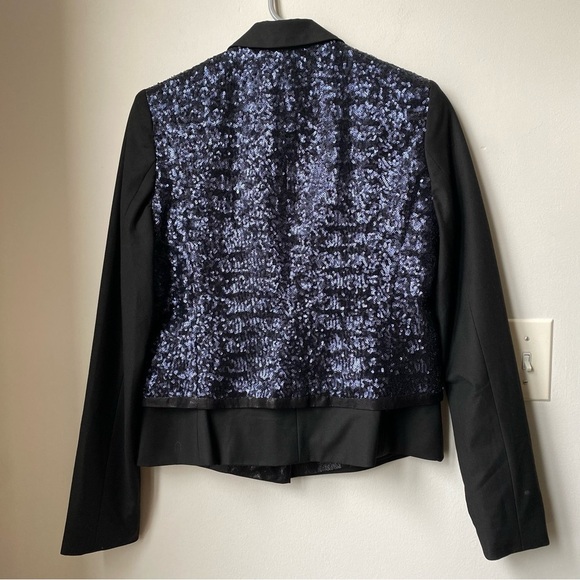 Elizabeth and James Black and Blue Sequin Blazer - Picture 3 of 5